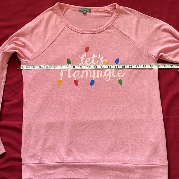 PJ Salvage Sz M Pink Graphic "Let's Flamingle" Thermal Top - Picture 13 of 15